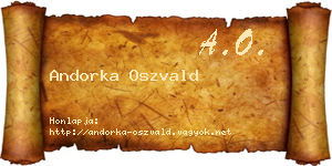 Andorka Oszvald névjegykártya
